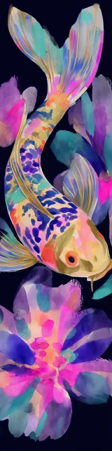 Free printable fish bookmark featuring swimming pretty color fish bookmark